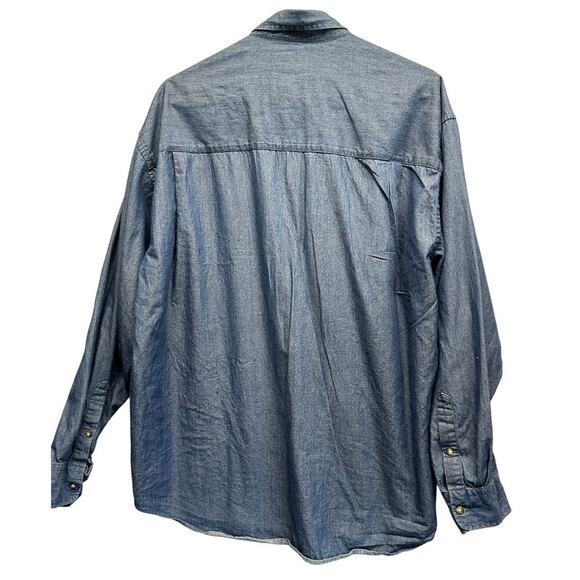 Field Gear FG Vintage 100% Cotton Mens Button Up Size Large Denim Chambray - Picture 2 of 7